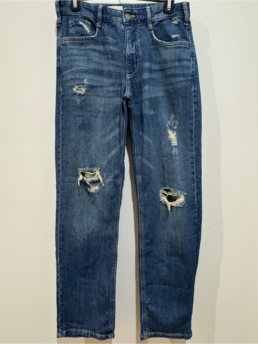 Pilcro Straight distressed Blue  medium wash Jeans cotton Sz25 NWOT